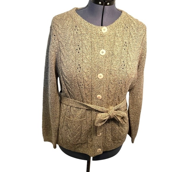 Carol Rose Cardigan Sweater Beige - Picture 1 of 11